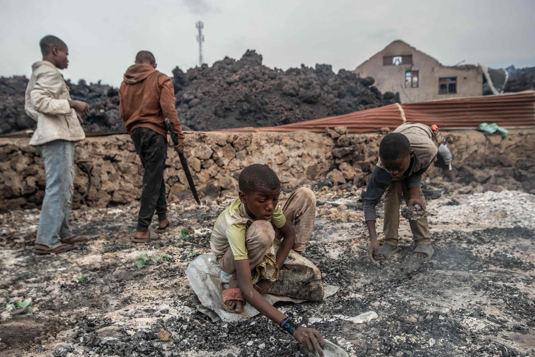 El después del paso de la lava en el Congo. Foto: AFP
