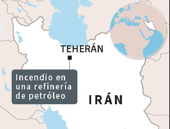Lugar donde se encuentra la refinería. Gráfico AFP