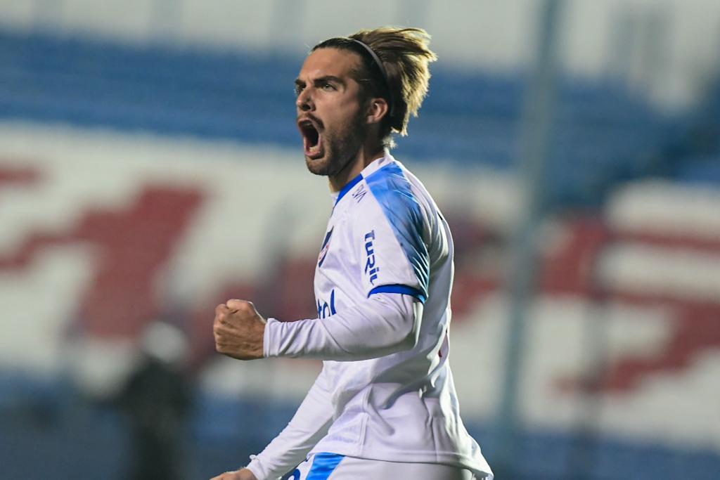 El grito de gol de Guillermo May contra Cerro Largo. FOTO: Estefanía Leal.