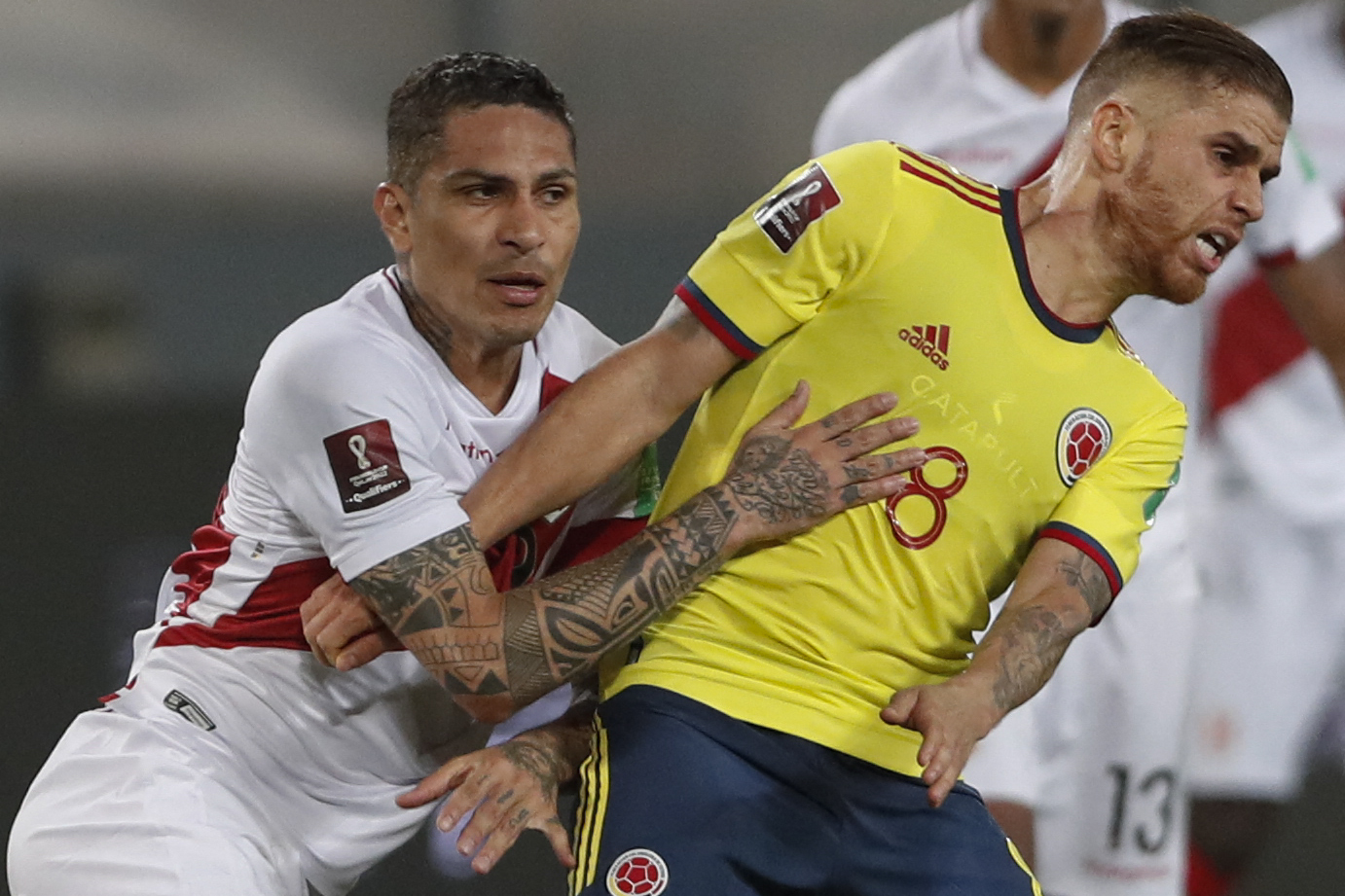 Perú ante Colombia. Foto: AFP.