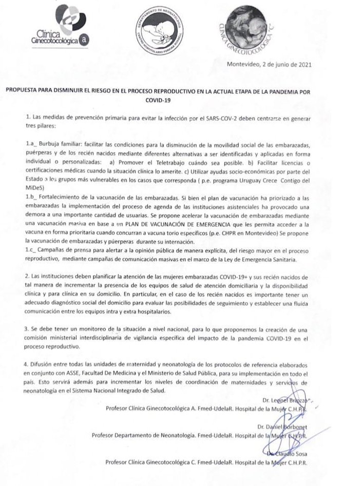 Comunicado Clínica Ginecotocológica A