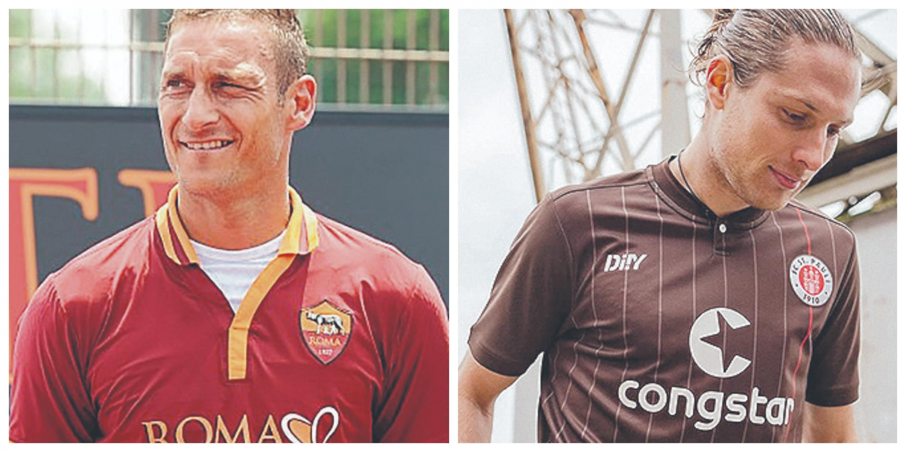 Roma-St.Pauli. Los italianos lucieron una camiseta sin logo en 2013 y podrían repetir; los alemanes debutarán con su marca DI!Y en la 2021-2022.