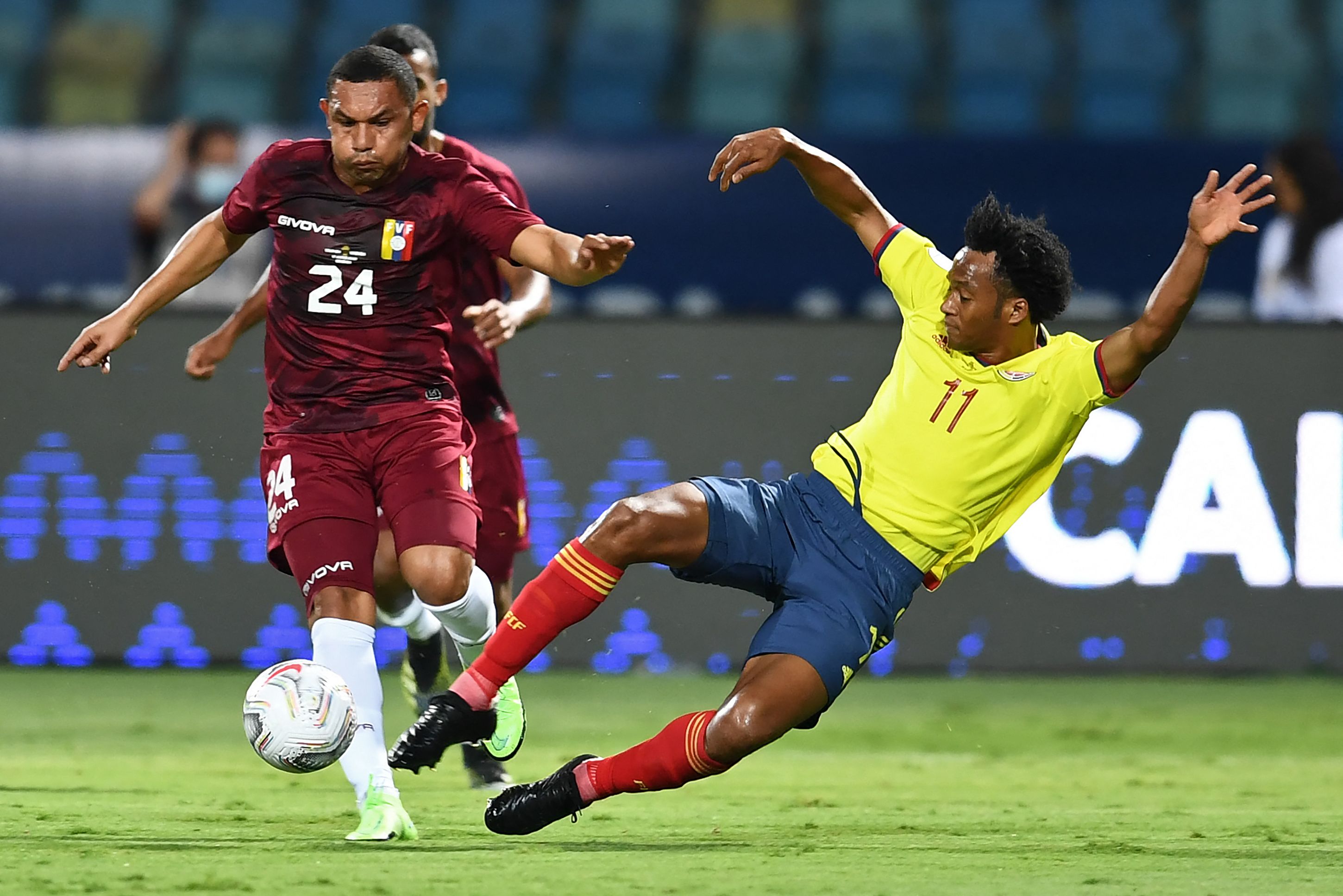 Colombia-Venezuela por la fecha 2. Foto: AFP.