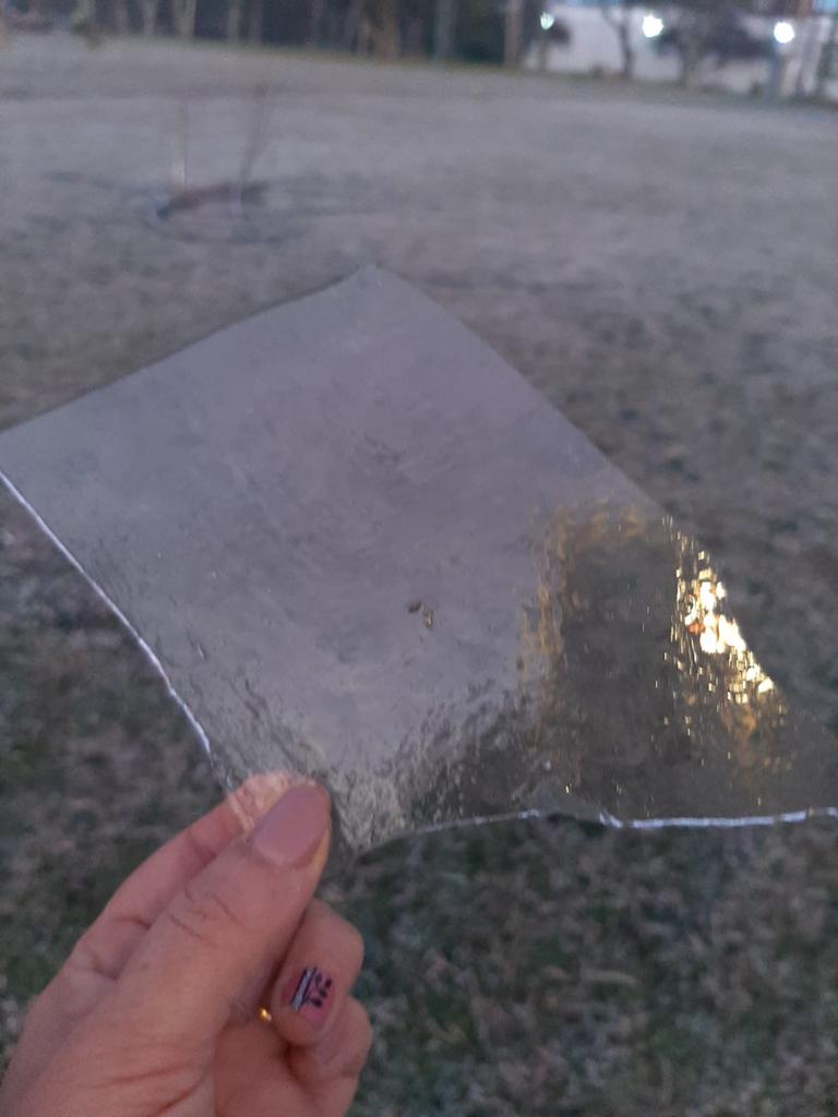 Hielo formado por el frío  en Trinidad, Flores. Foto: Inumet, Giovanna Rodríguez