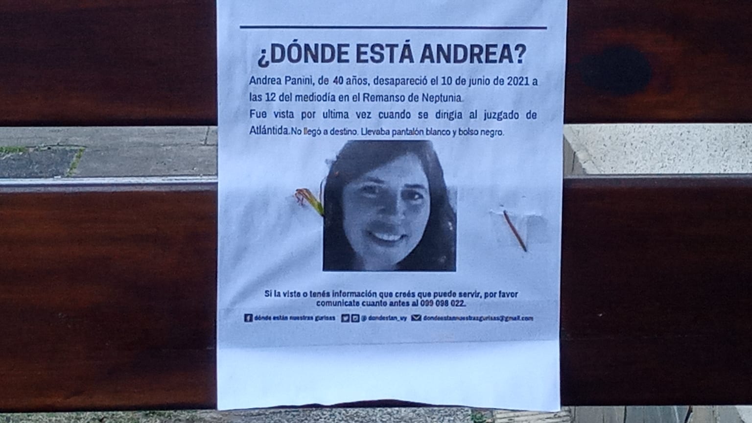 Cartel de búsqueda de Andrea Panini. Foto: Eduardo Barreneche