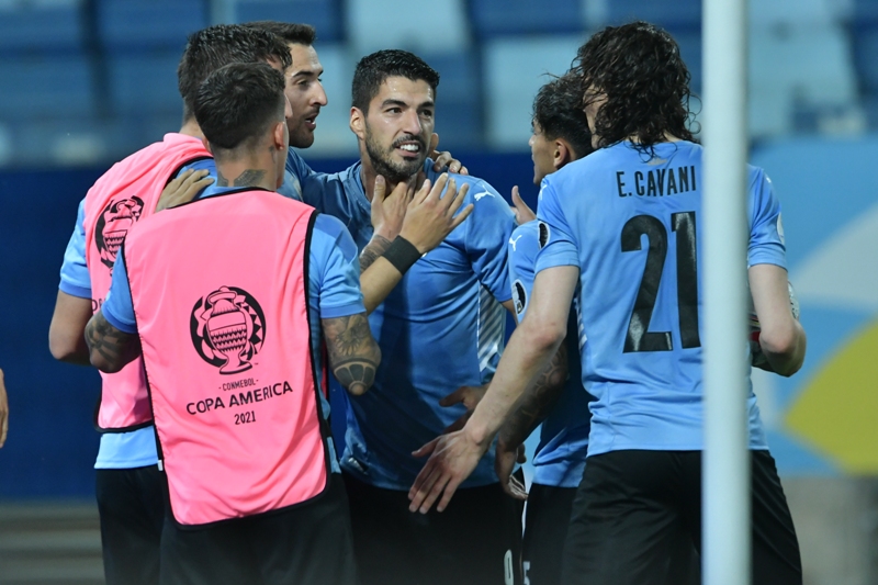Luis Suárez celebra su gol el Uruguay-Chile por Copa América. Foto: Nicolás Pereyra.