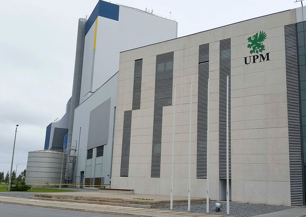 Planta de procesamiento de celulosa de la empresa UPM en Fray Bentos. Foto: Daniel Rojas