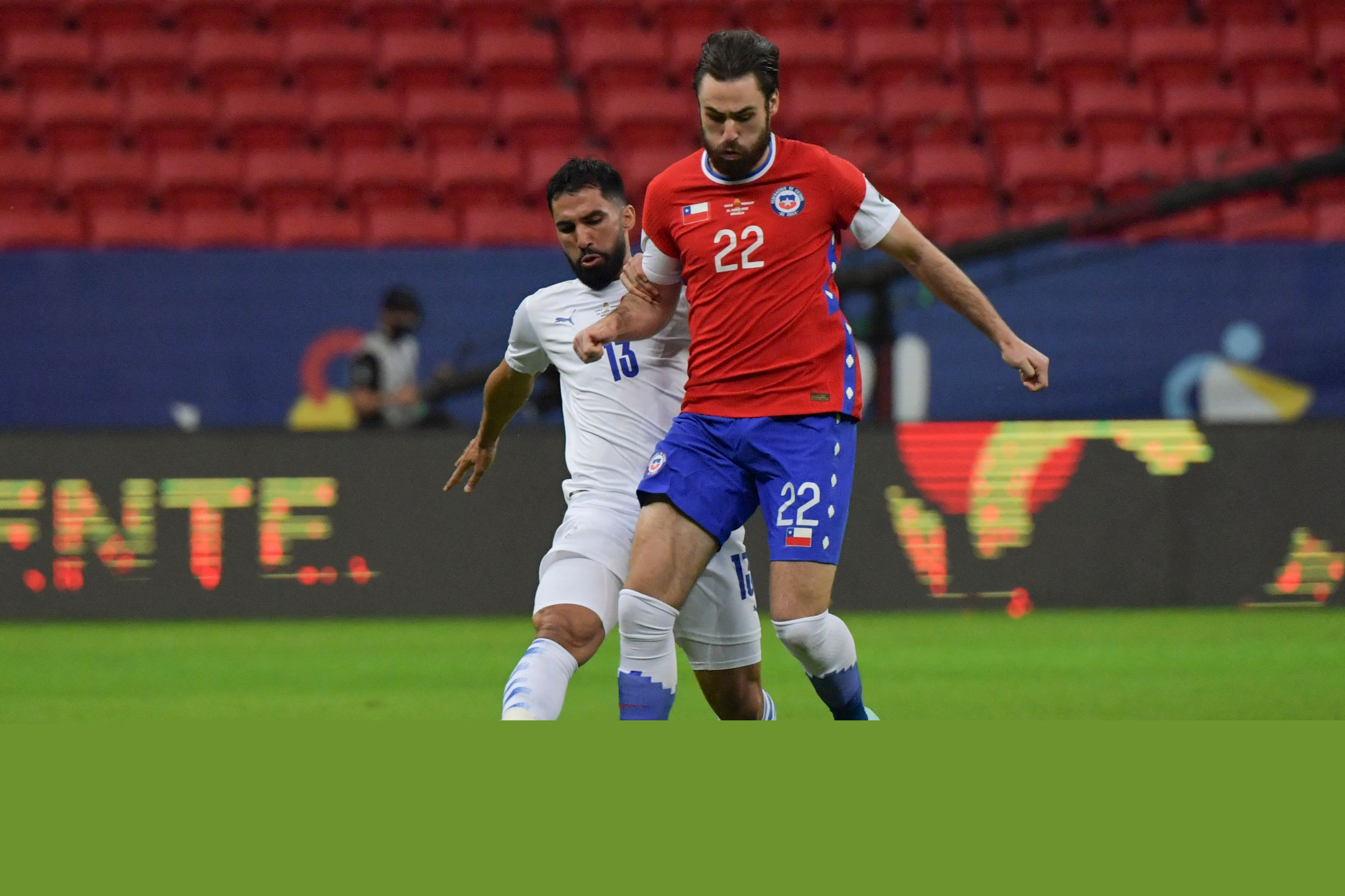 Chile- Paraguay por la Copa América. Foto: AFP.