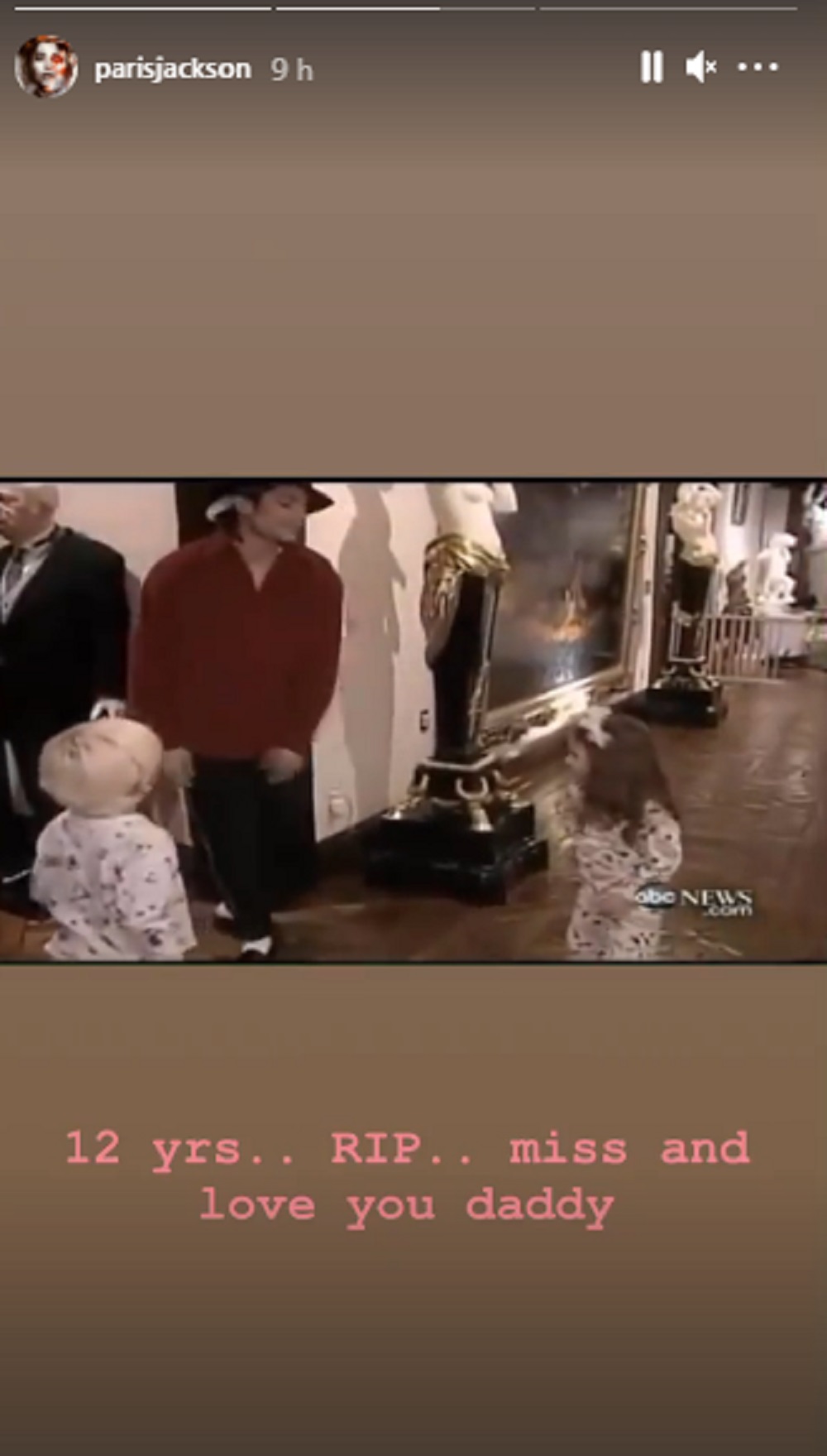 El recuerdo de Paris Jackson a Michael Jackson. Foto: Instagram @parisjackson