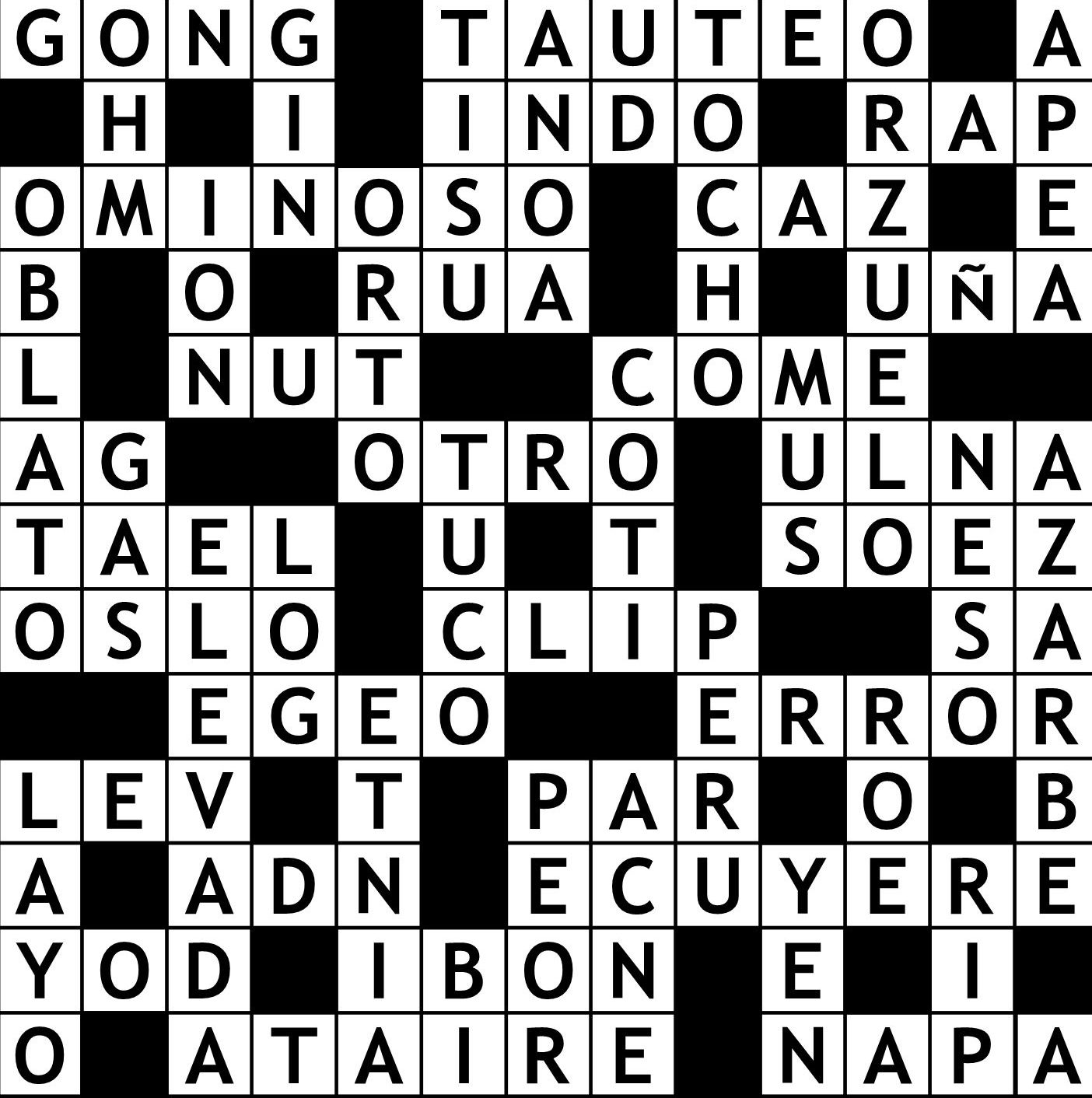 Solución Crucigrama