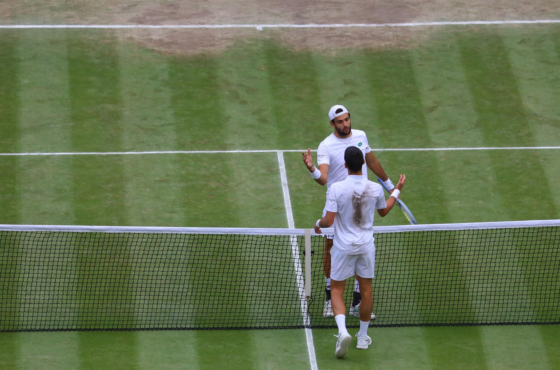 Novak Djokovic en la final ante Mateo Berrettini. Foto: EFE.
