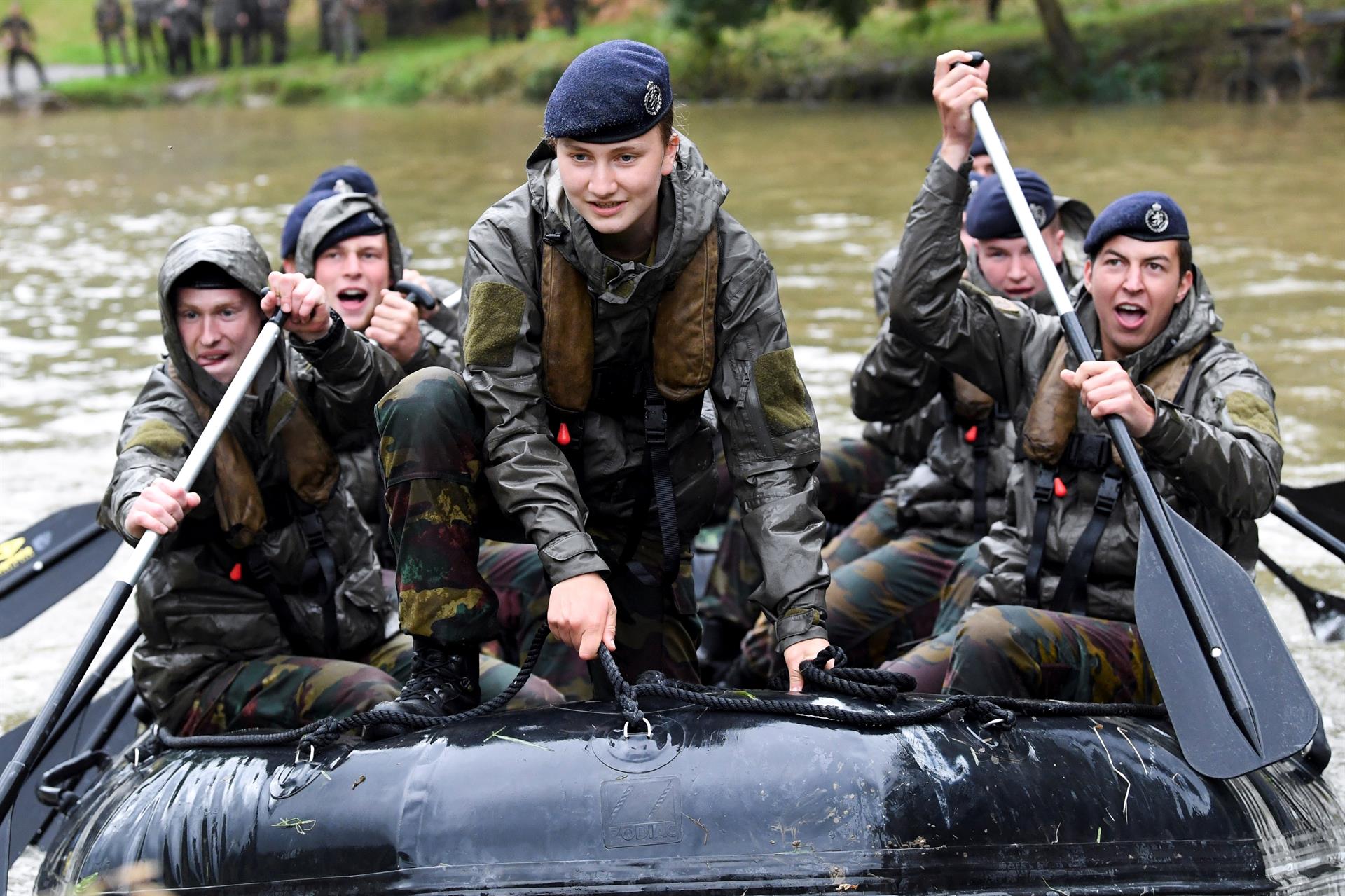 Isabel de Bélgica durante su formación militar. Foto: EFE