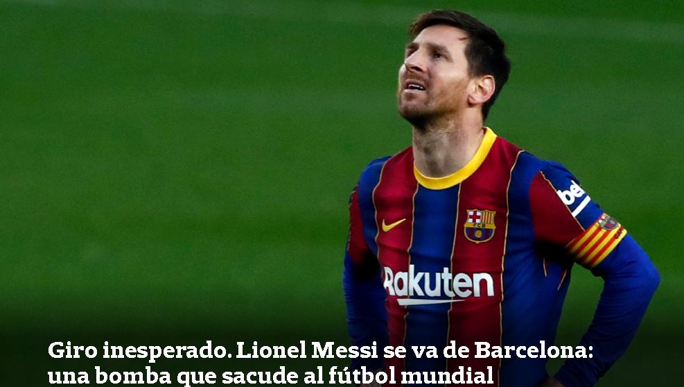 La portada de La Nación ante la salida de Messi del Barcelona.