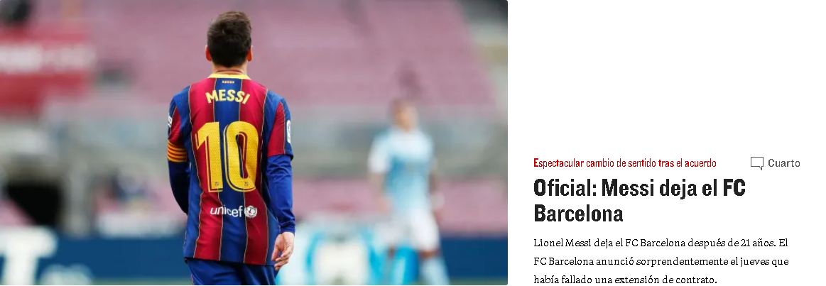 La portada de Kicker ante la salida de Messi del Barcelona.