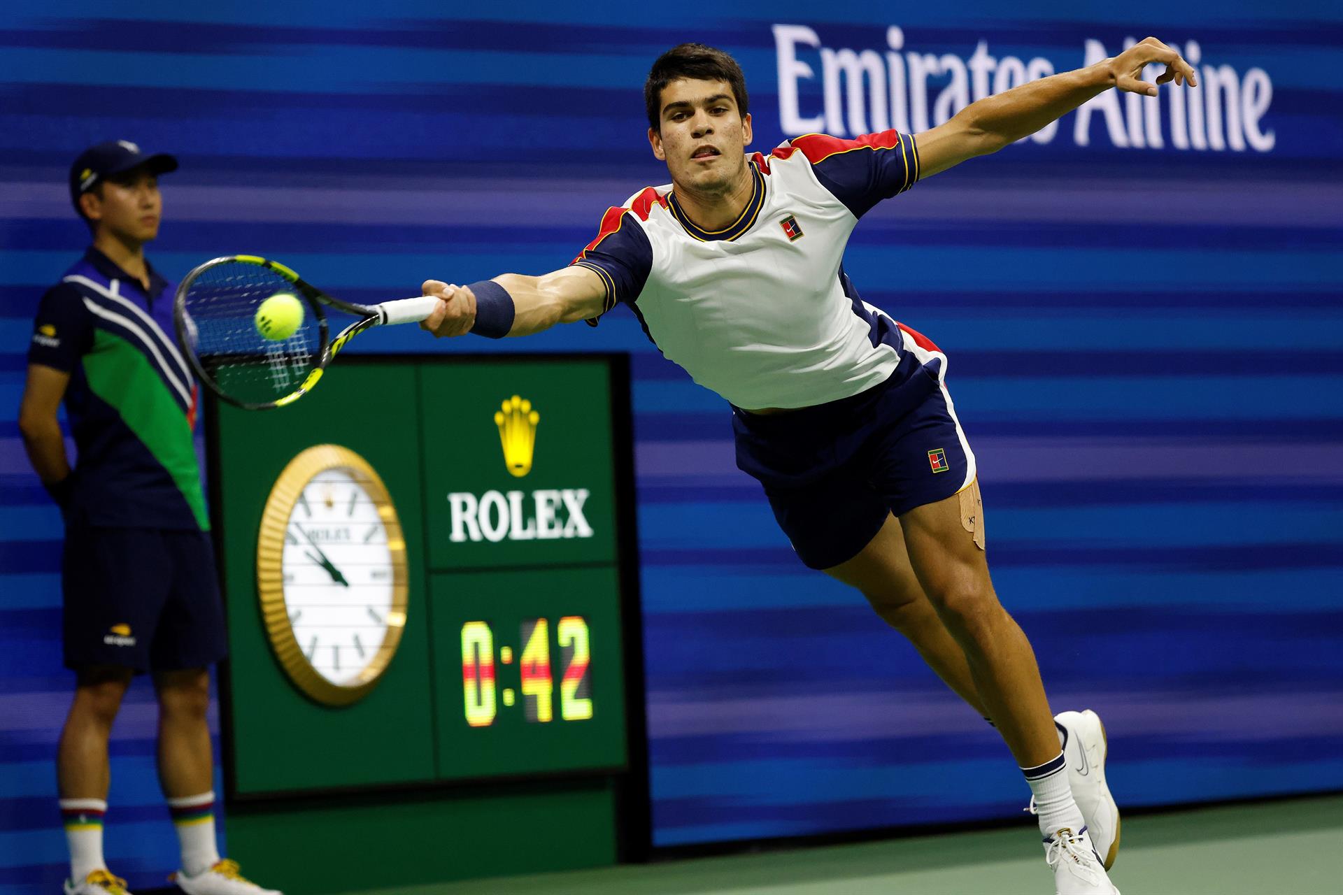 Carlos Alcaraz en el US Open. Foto: EFE.
