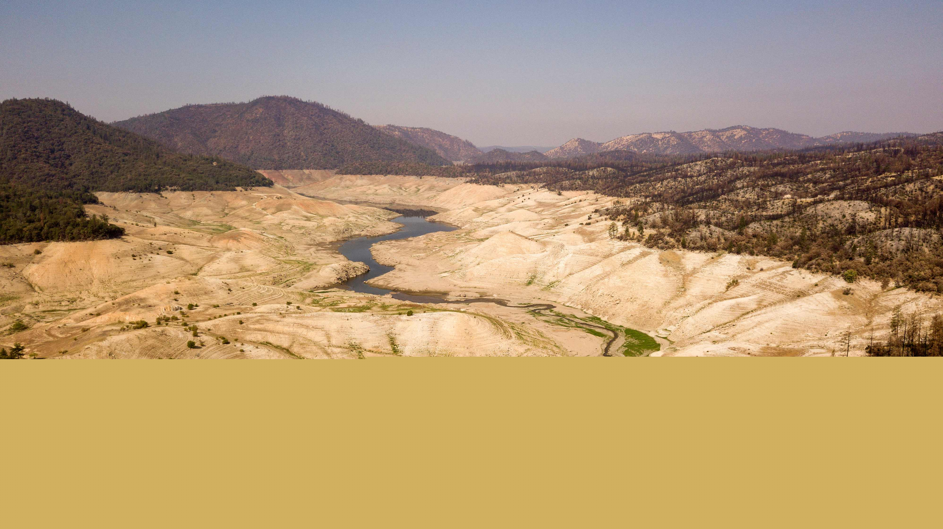 La represa Oroville durante la sequía en California. Foto: AFP.