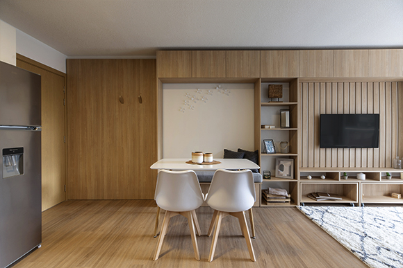 Showroom diseñado por estudiantes. Foto: Campiglia Pilay