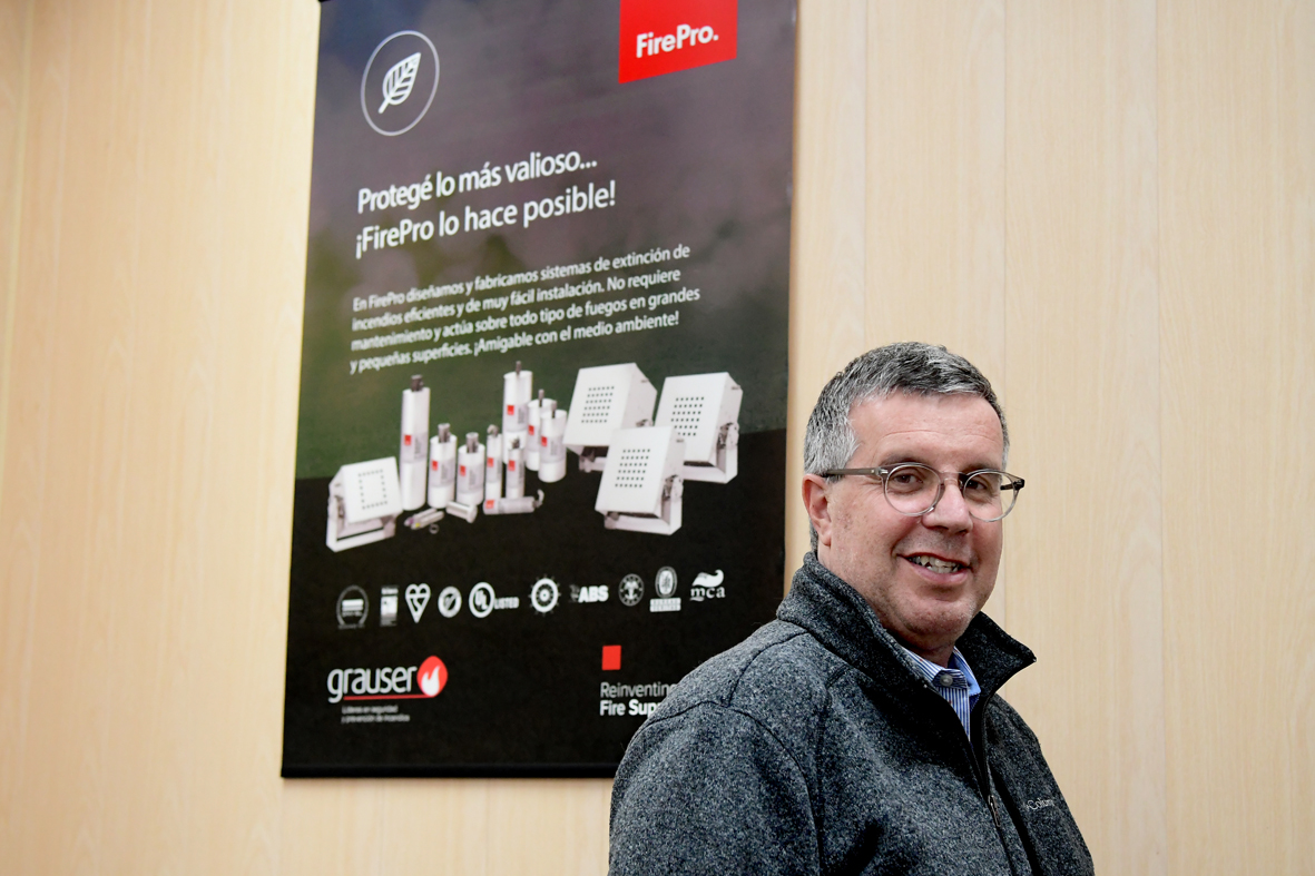 Pedro Grauser, propietario e Extintores Grauser. Foto: Estefanía Leal.
