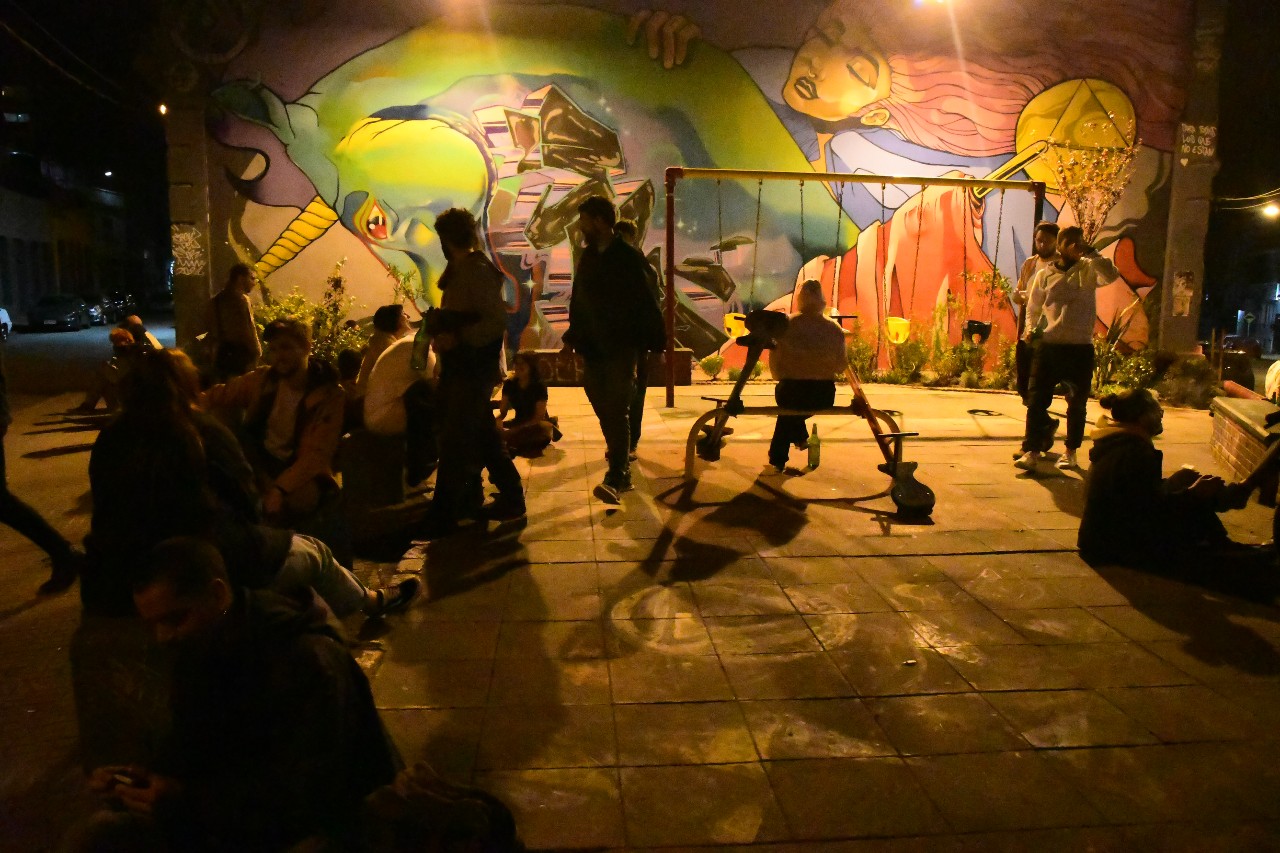 La plaza Roslik en pandemia. Foto: Estefanía Leal.