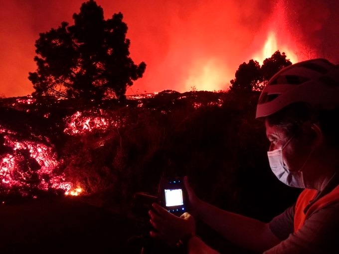 Volcán en La Palma, España. Foto: EFE