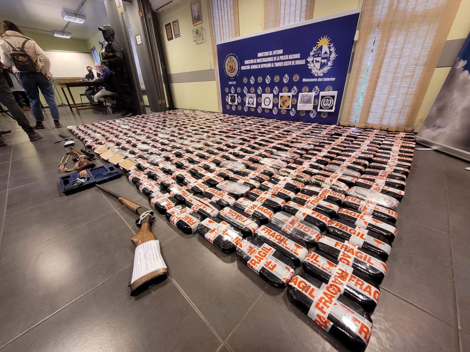 Incautación récord de pasta base en Artigas. Foto: Ministerio del Interior