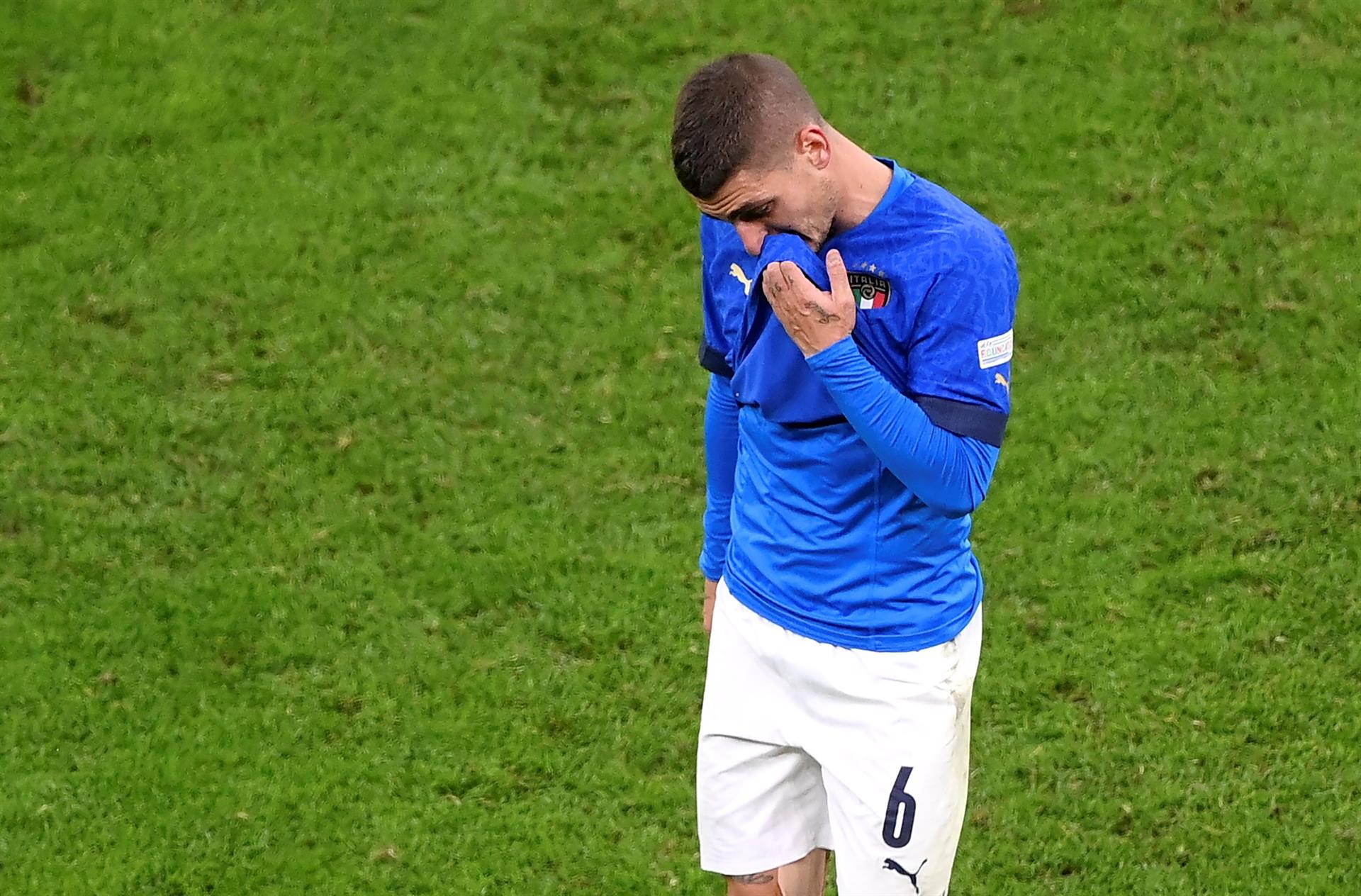 Marco Verratti en el duelo entre Italia y España. Foto: EFE.