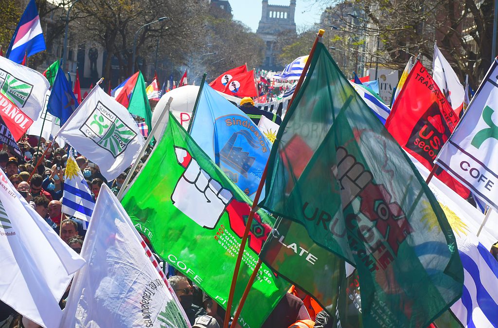 Protesta y movilización del Pit-Cnt en día de paro general. Foto: Francisco Flores