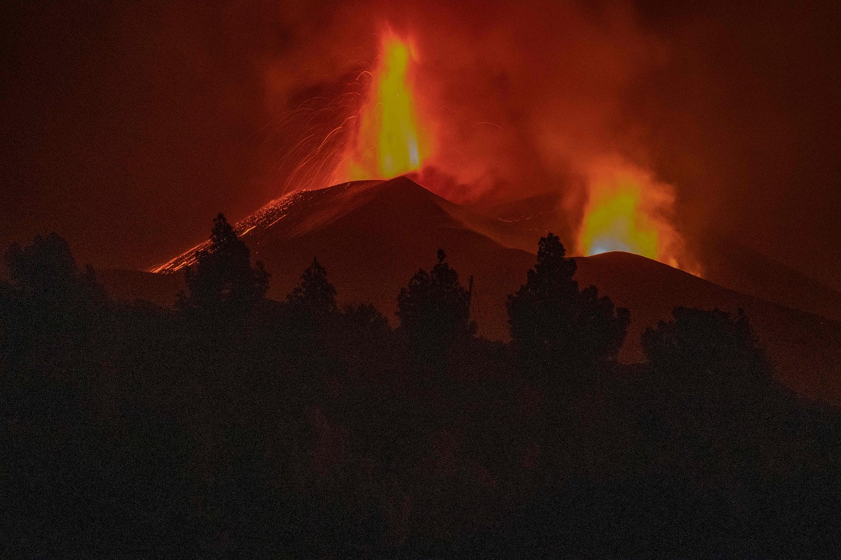 Volcán de La Palma este martes 2 de noviembre. Foto. AFP