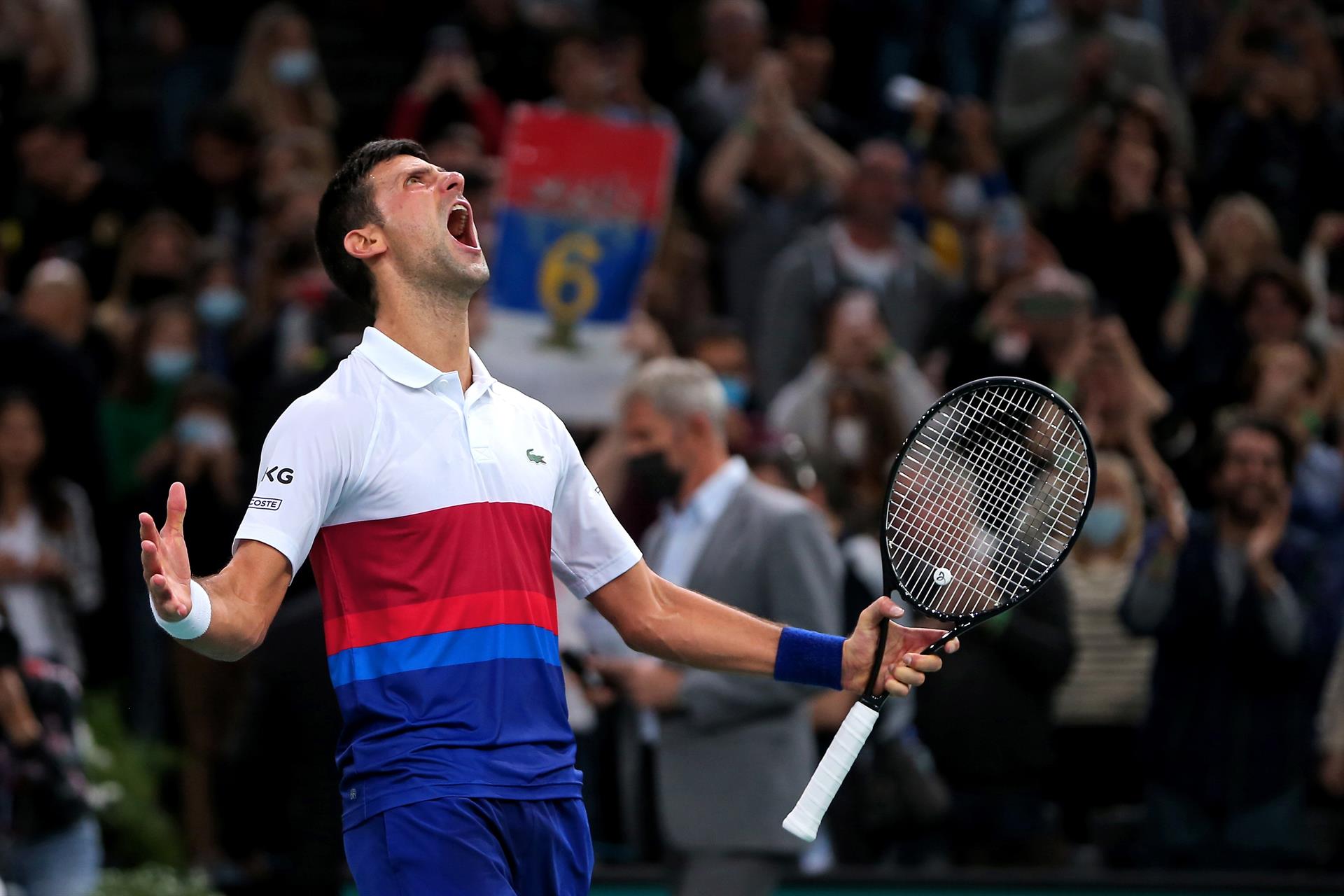 Djokovic en el Master 1000 de Paris. Foto: EFE.