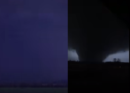 El tornado visto desde la tierra