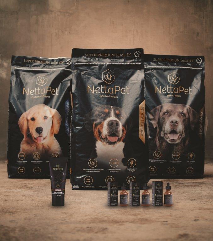 NettaPet, la ración para mascotas con cannabis diseñada en Uruguay. Foto: Gentileza NettaPet.