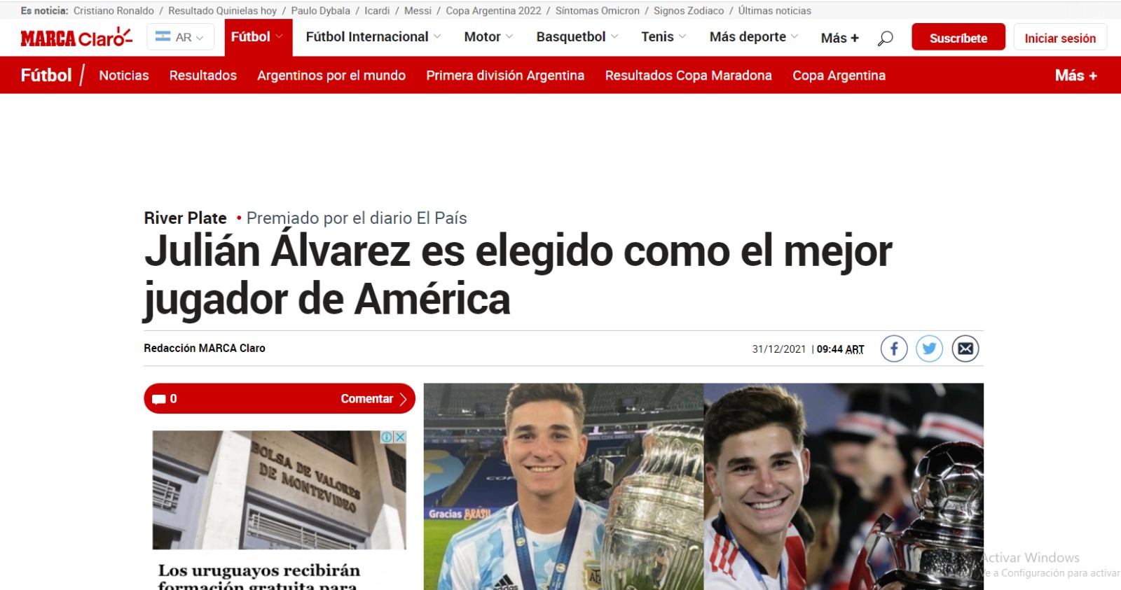 Marca replicó resultados de la encuesta de El País. Foto: Captura.