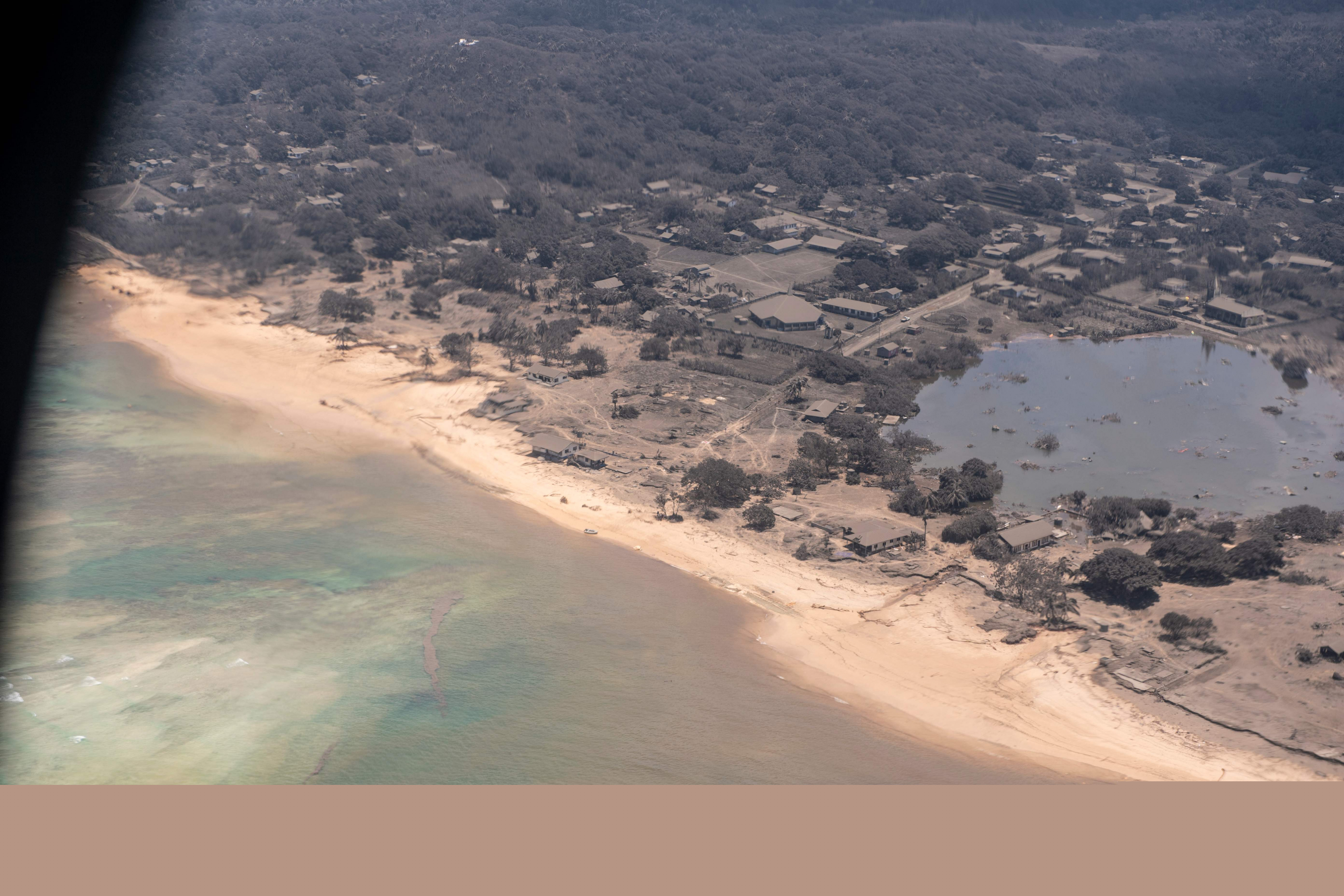 Tonga tras la erupción del volcán. Foto: Afp
