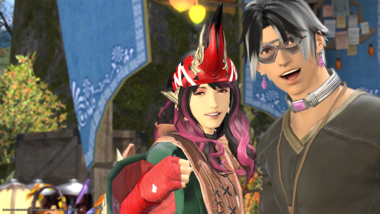 Laia Bee y su marido como avatars en el juego Final Fantasy XIV. Foto: Corteía