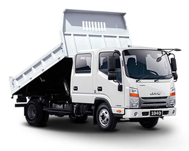 Camión volcador con doble cabina. Foto: JAC Motors