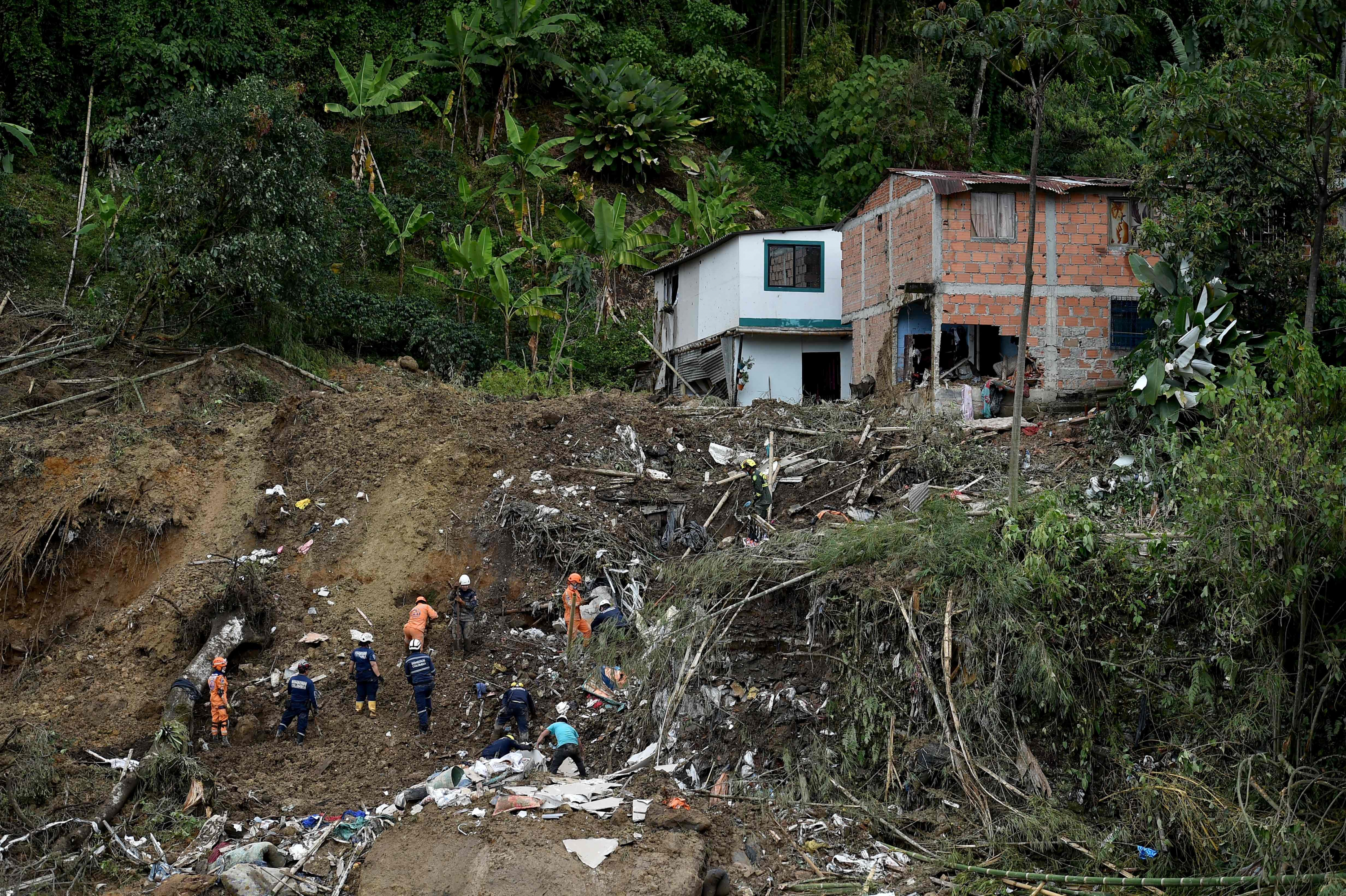 Deslizamiento de tierra en Colombia. Foto: AFP