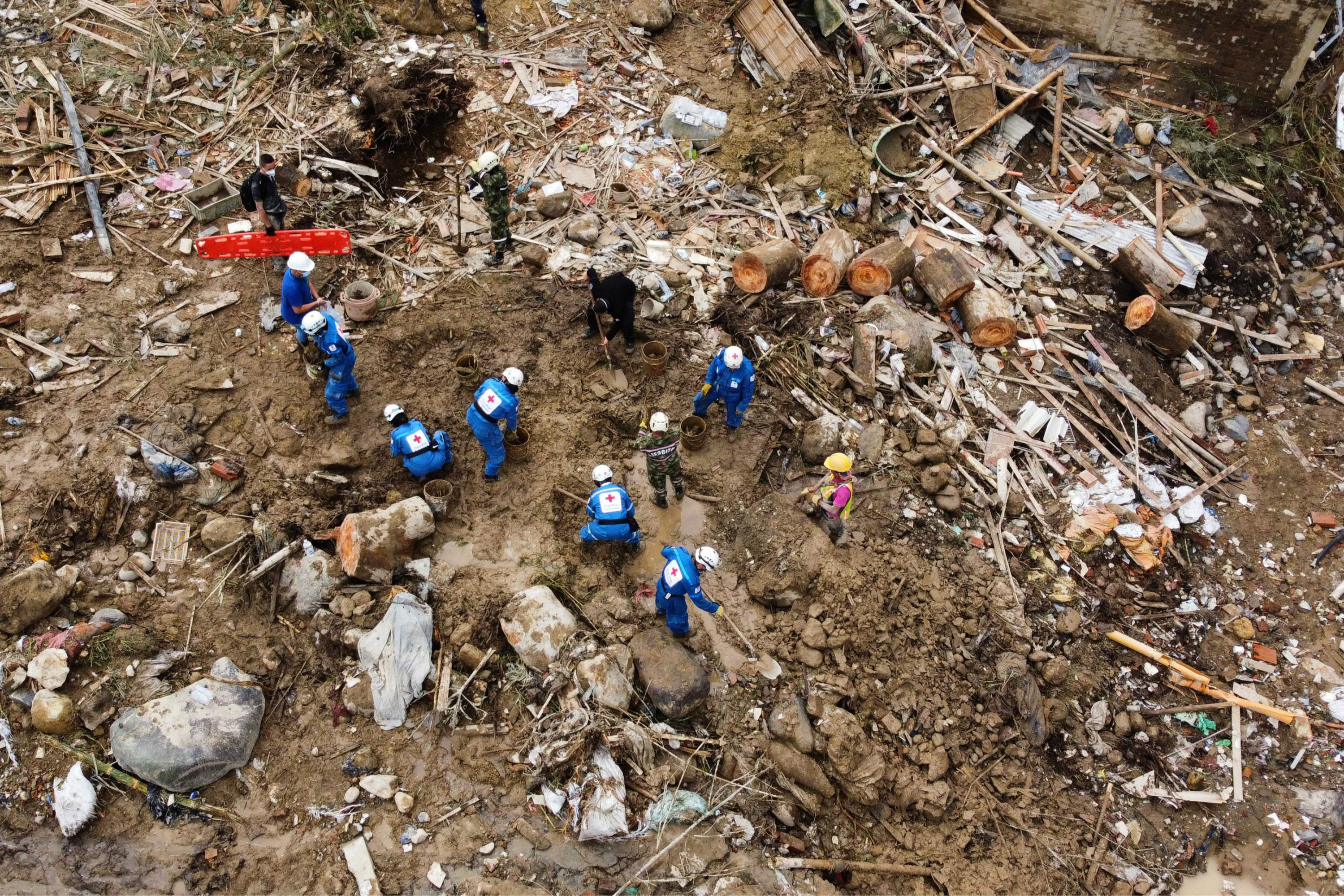 Deslizamiento de tierra en Colombia. Foto: AFP