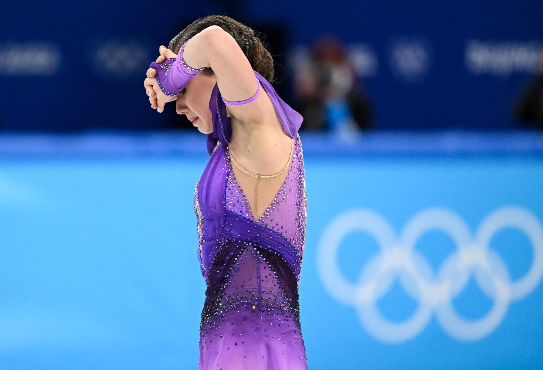 Kamila Valieva durante la competencia en los Juegos Olímpicos de Invierno de Beijing. Foto: AFP.