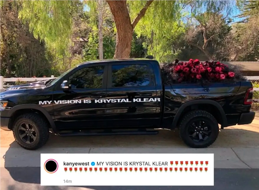 La imagen de las flores que Kanye West le habría mandado a Kim Kardashian