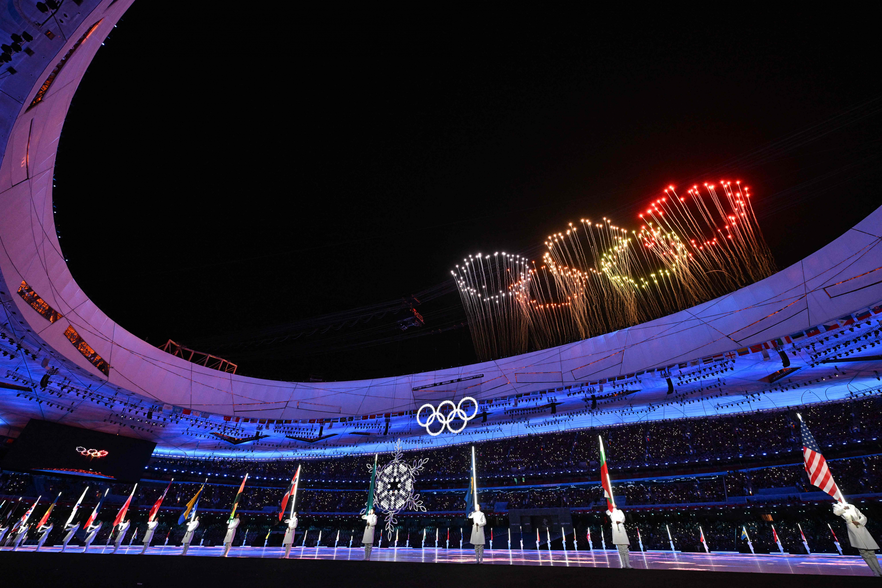 Cierre de los Juegos Olímpicos de Invierno de Beijing 2022. Foto: AFP.
