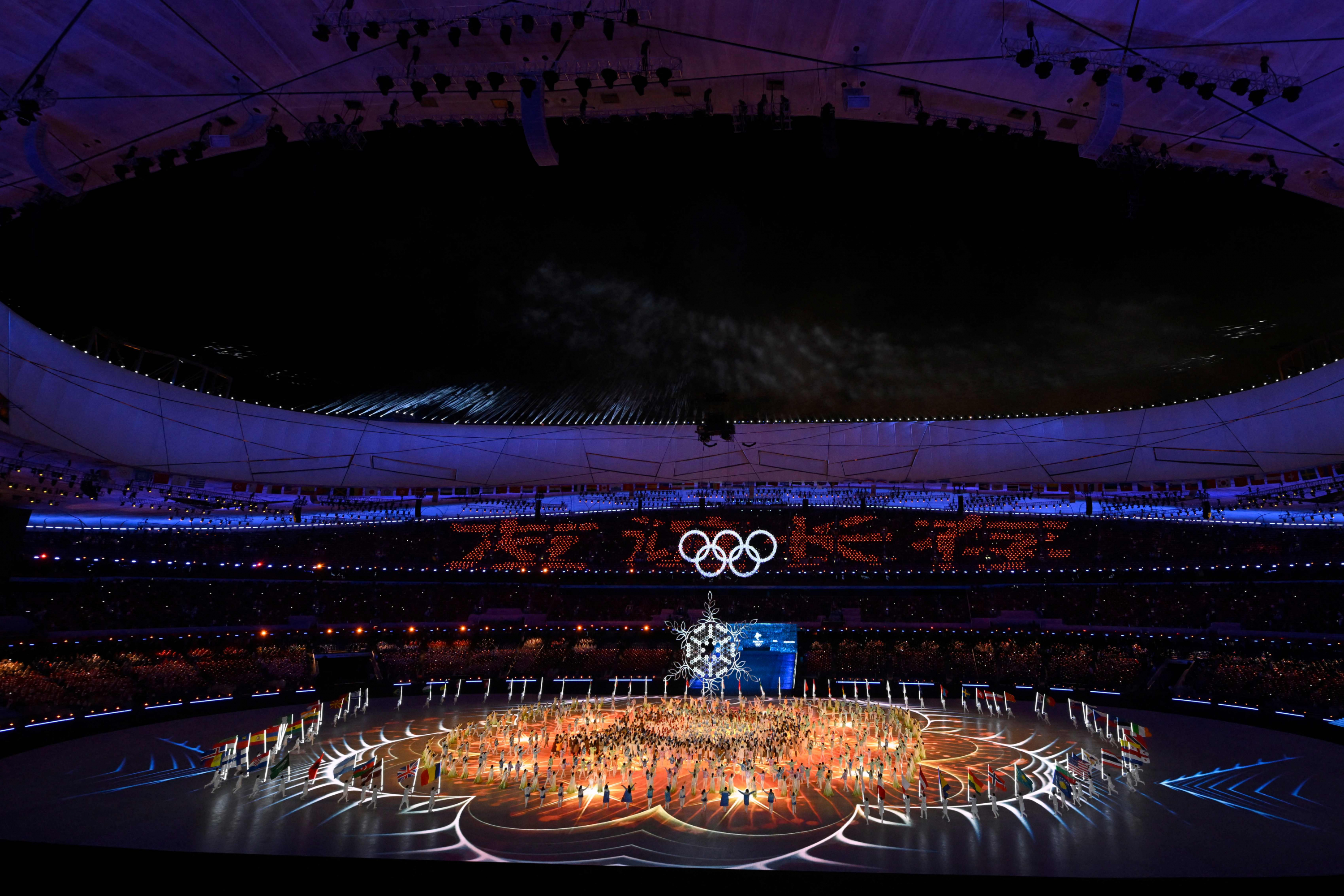 Cierre de los Juegos Olímpicos de Invierno de Beijing 2022. Foto: AFP.