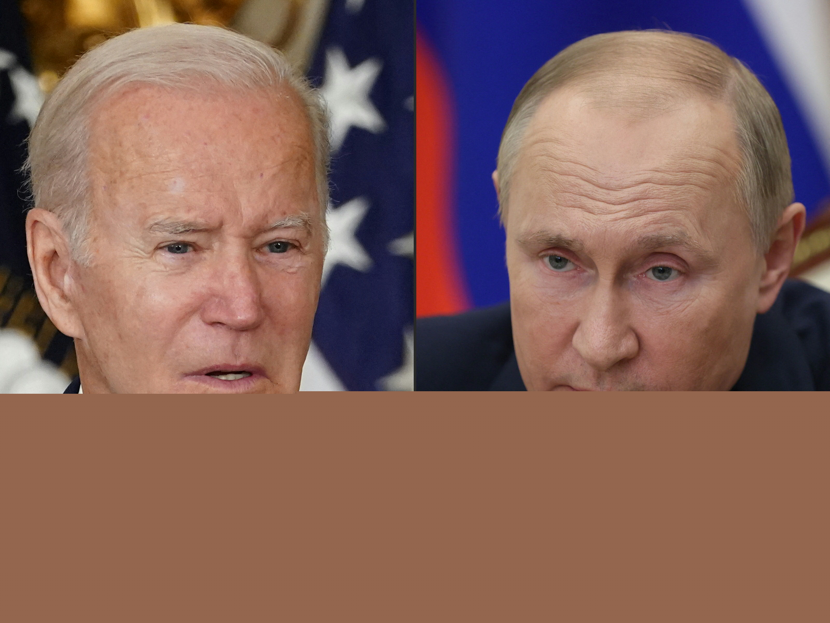 Joe Biden y Vladimir Putin. Foto: AFP