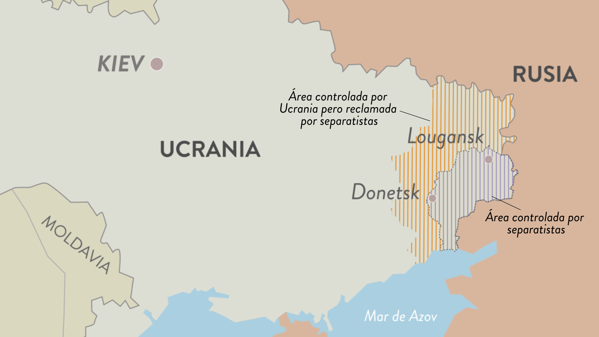 El conflicto en el este de Ucrania.