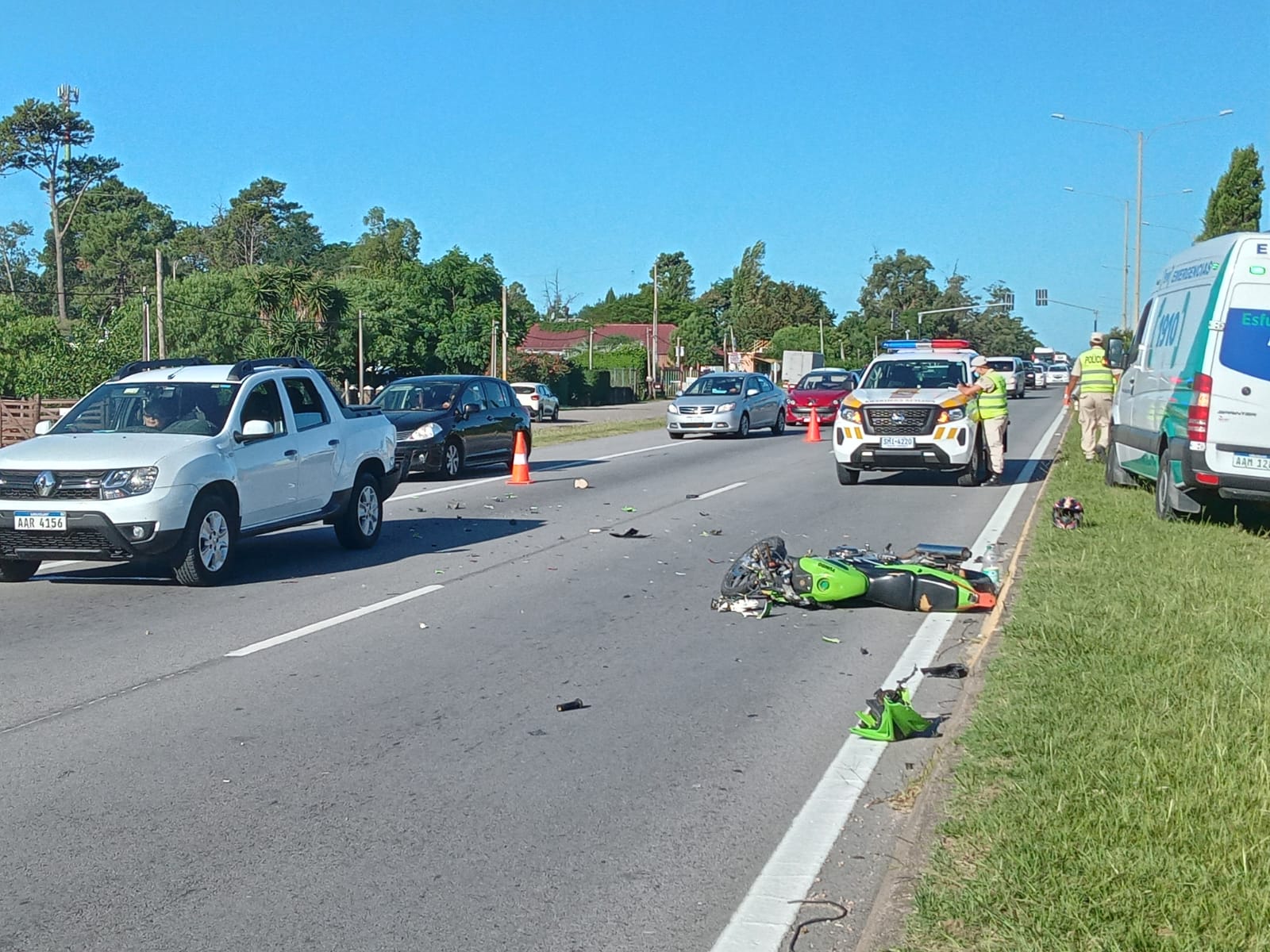 Siniestro en Ruta Interbalnearia. Foto: Policía Caminera