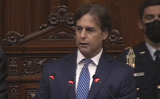Lacalle Pou en Asamblea General. Foto: Captura de video
