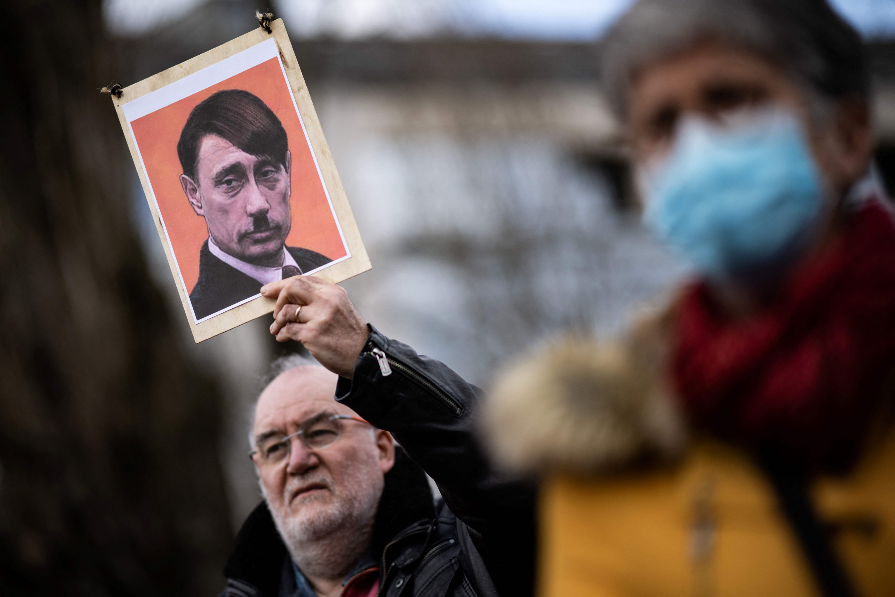 Manifestaciones en Francia contra la guerra. Foto: AFP