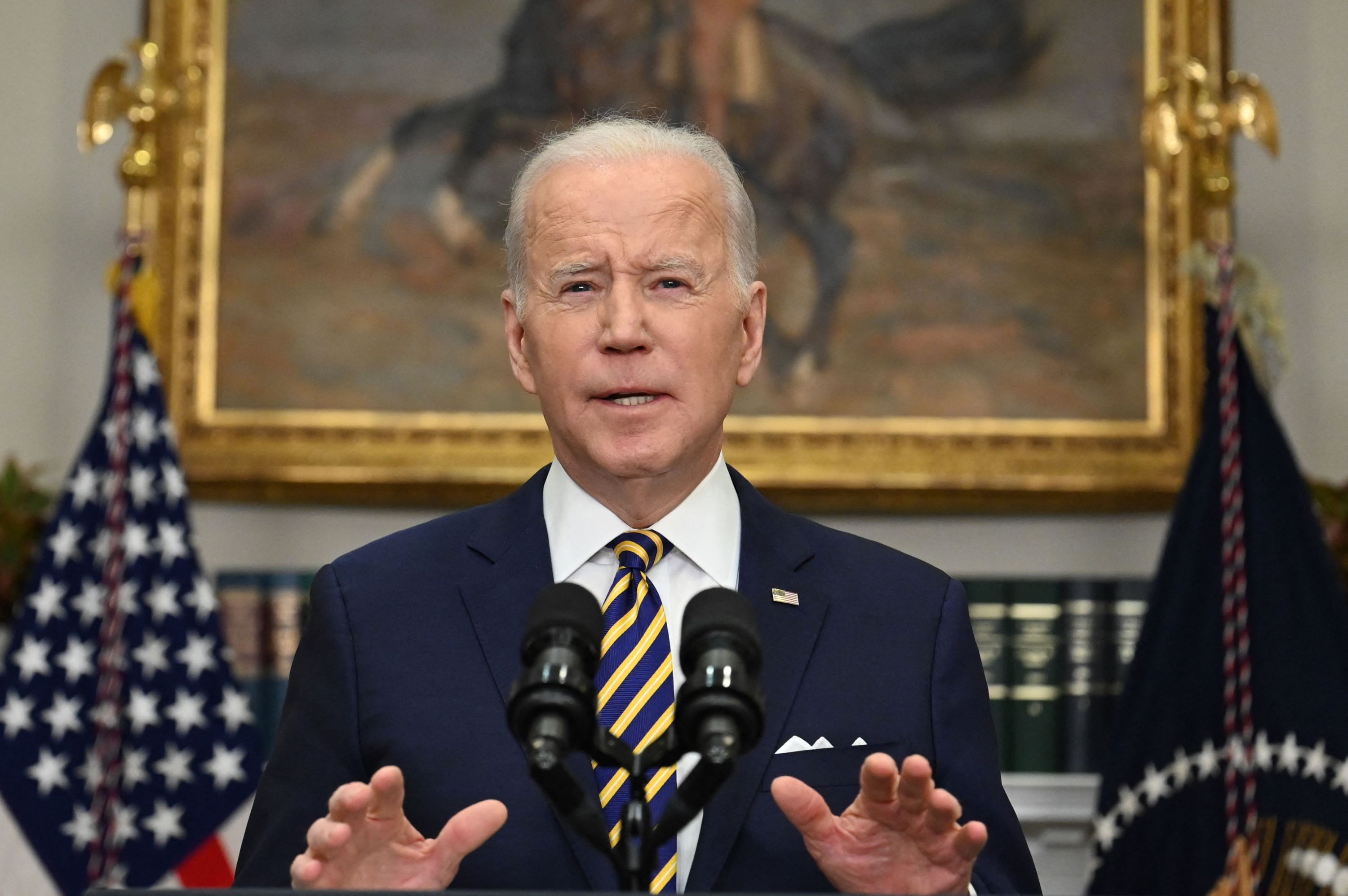 Joe Biden este martes en conferencia de prensa. Foto: AFP