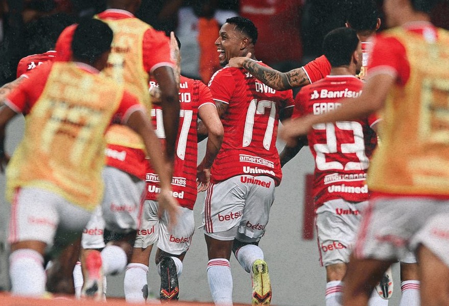 David festeja el gol anotado en el Inter-Gremio. Foto: @SCInternacional.