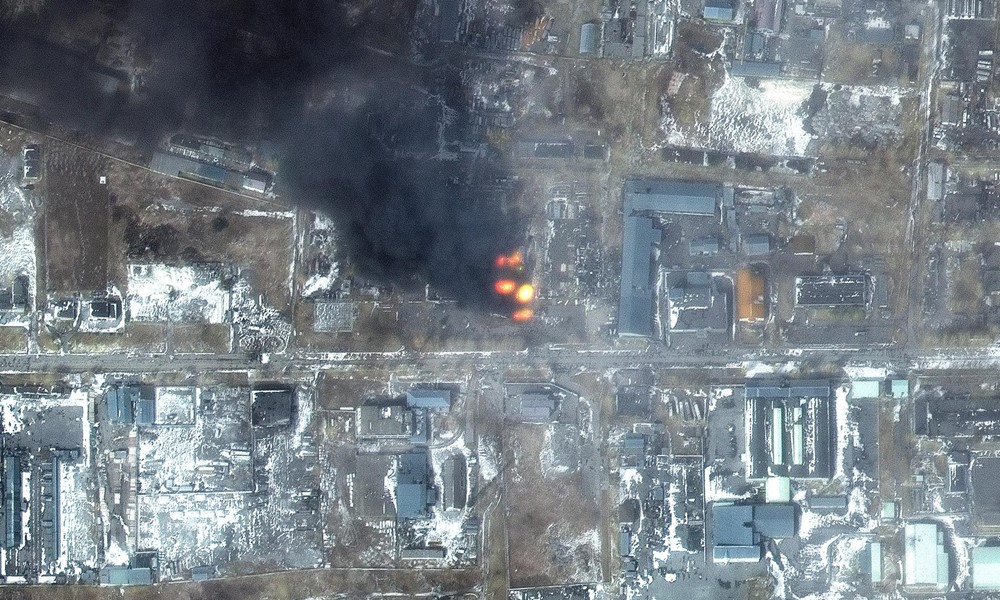 Explosiones en la zona de Mariupol, Rusia. Foto: EFE