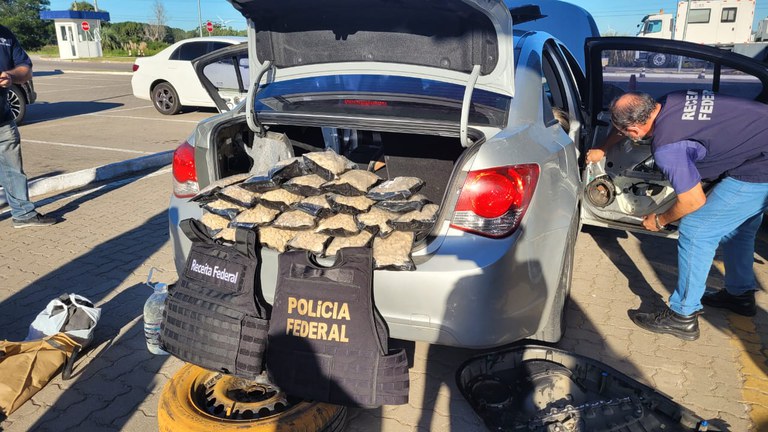 Incautaron 30 kilos de éxtasis en la frontera Chui - Chuy. Foto: Policía Federal de Brasil